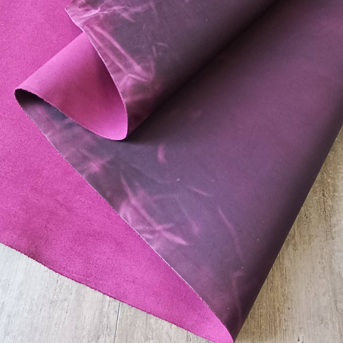 Кожа Крейзи Хорс Dark 1,4-1,6 мм Фуксия фото 2