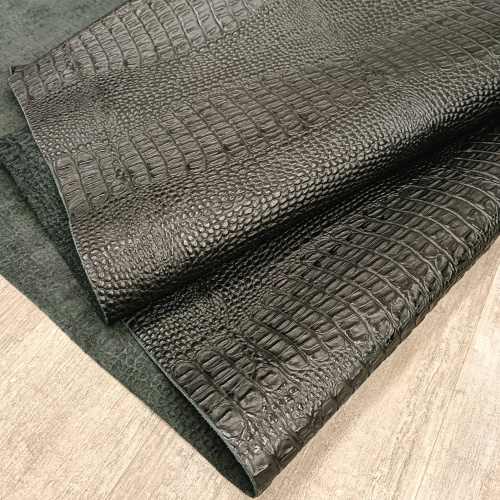 Кожа Кайман 1,2-1,4 мм Чёрный фото 2