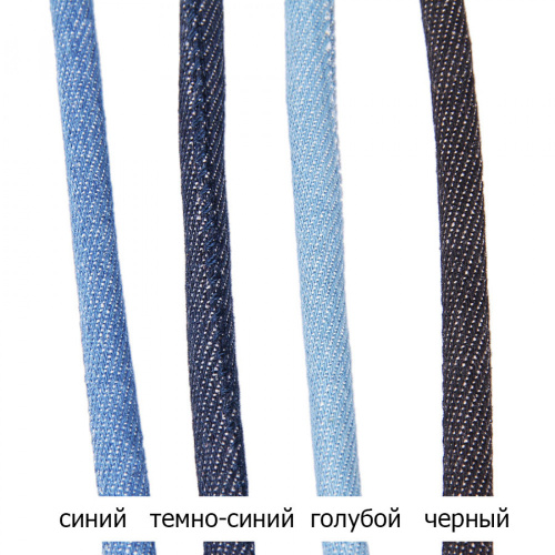 Шнур прошитый тканевый Джинс фото 2
