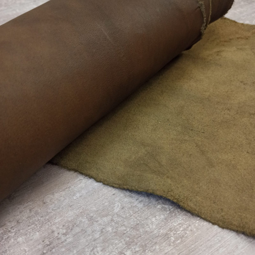 Кожа Пола краст 1,1-1,3 мм Олива фото 2