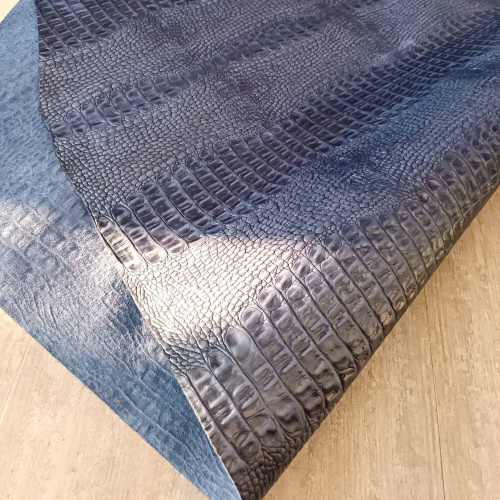 Кожа Кайман 1,2-1,4 мм Синий фото 2