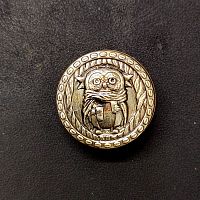 Кончо для кожаных изделий 23 мм Сова дома Латунь  - купить для кожевенного хобби