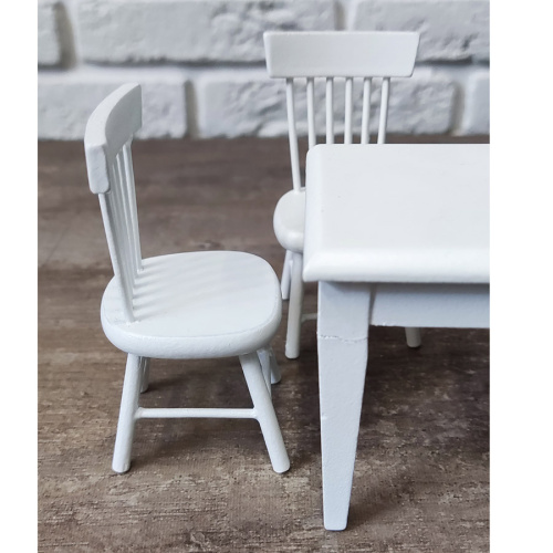 УЦЕНКА! Обеденная зона для кукольной кухни белая 1:12 фото 4