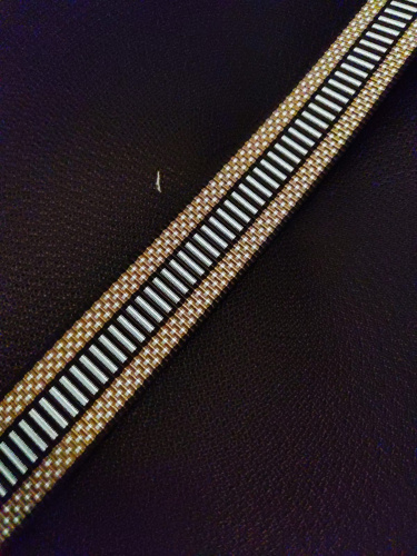 Лента ременная 32 мм Коричневая с орнаментом пэ  LM1793 - фото товара фото 4