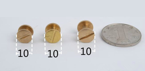 Винт ременной d=10 мм сферич. Латунь под серебро фото 4