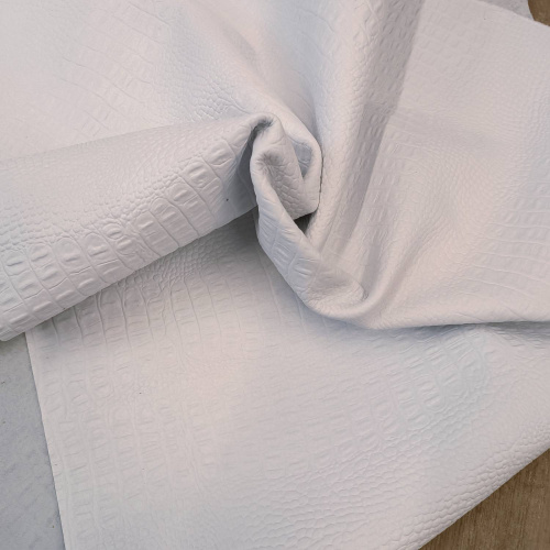 Кожа Кайман 1,2-1,6 мм Белый матовый фото 3