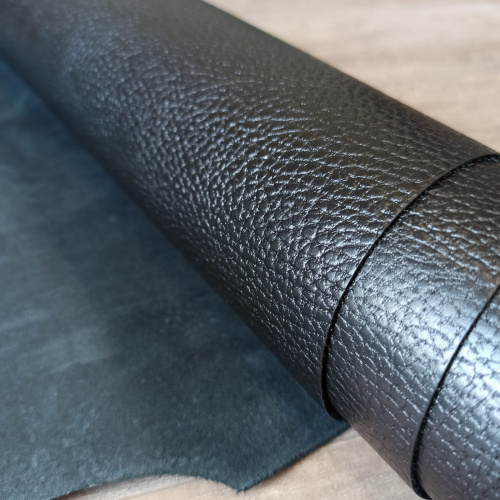 Кожа КРС 1.8-2.2 мм спилок с покр. Каньон Черный фото 5