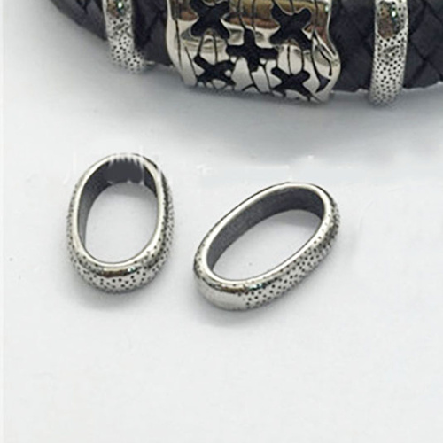 Бусина 12х6 для плоских браслетов Сталь B09  BR-B09 - фото товара