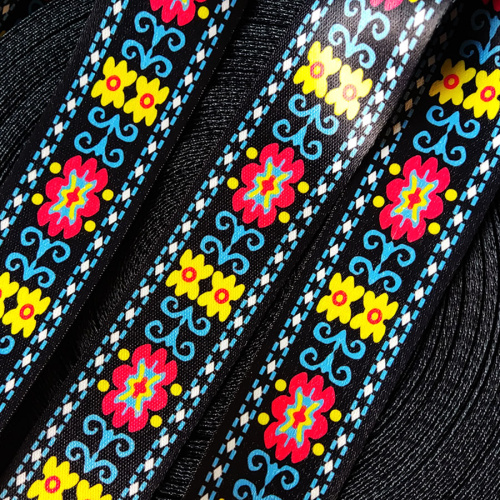 Лента ременная стропа 50 мм Цветочные мотивы  LH0079 - фото товара