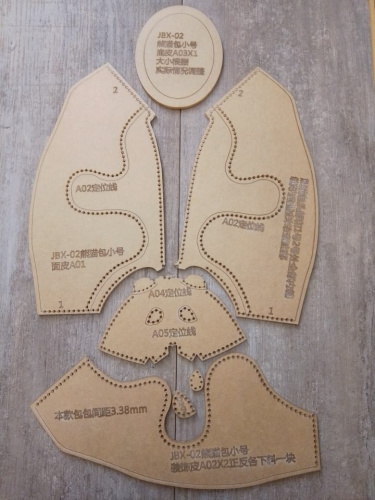 Уценка! Шаблоны-лекала для сумочки Панда JBX-02 фото 2