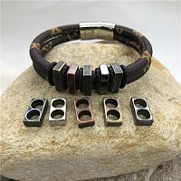 Бусина 5 мм на два шнура Сталь B106