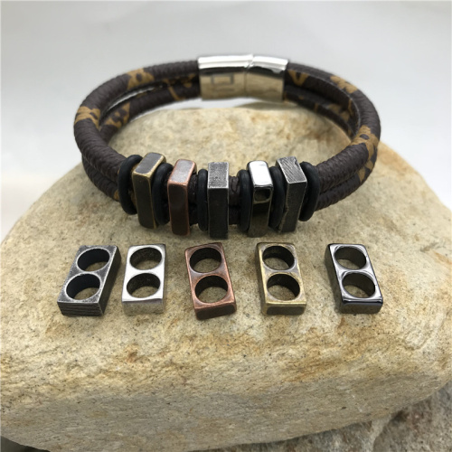 Бусина 5 мм на два шнура Сталь B106