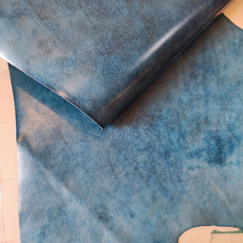 Кожа вороток 1,8-2,0 мм комб. дубл. Гранж Сапфир Белоруссия фото 2