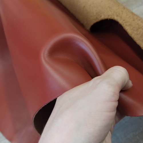 Кожа ШСК 2,1 мм пылевидная с покр. Рыжий фото 5