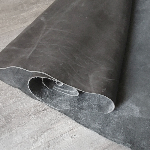 Кожа Пулл-Ап 1,3-1,5 мм цвет Темно-серый Италия фото 4