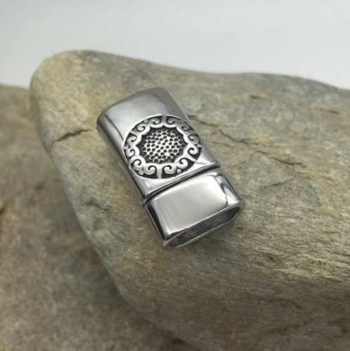 Замок 12х6 мм для плоских браслетов Подсолнух  BR-zB40 - фото товара