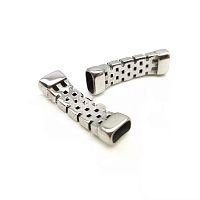 Коннектор 8х4 мм для плоских браслетов Сталь B38  - купить для кожевенного хобби