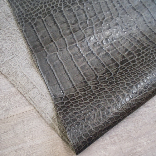 Кожа Кайман 1,0 мм Серо-коричневый Турция фото 2