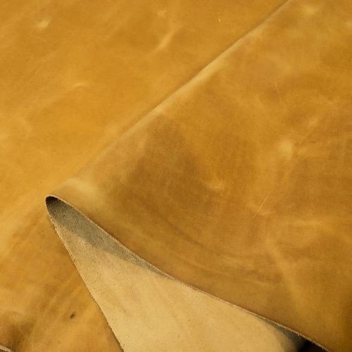 Кожа Крейзи Хорс ULTRA 1,0-1,5 мм Горчичный фото 2