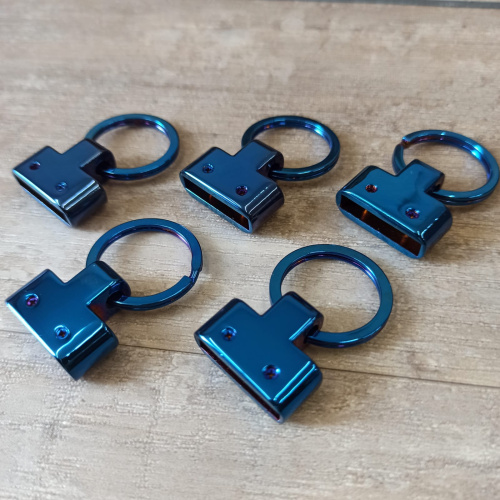 Держатель для брелока с кольцом синий  DB-001 blu - фото товара