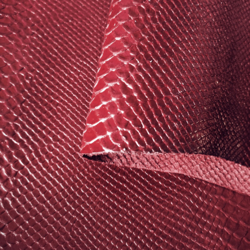 Кожа КРС Анаконда 0,9 мм Бордо Италия фото 2