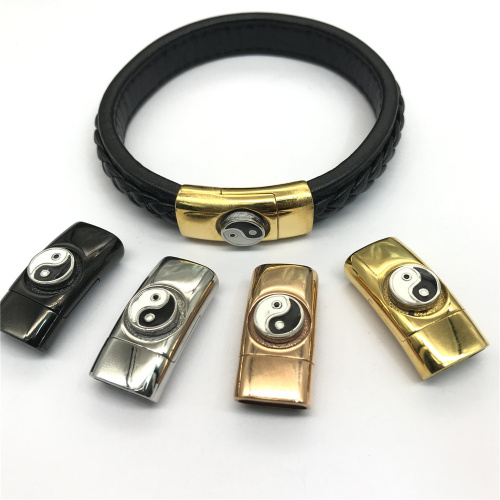 Замок 12х6 мм для плоских браслетов Сталь Инь - Ян Замок 12х6 мм для плоских браслетов Сталь Инь - Ян