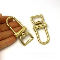 Карабин 17 мм поворотный Латунь   - купить для кожевенного хобби