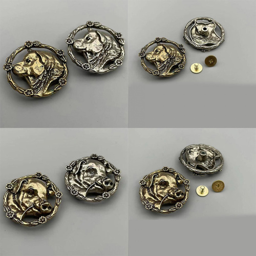 Кончо для кожаных изделий 30 мм Зодиак Животные Латунь фото 2