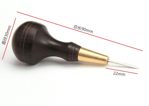 Шило ромбовидное 3 размера, ручка из твердых пород дерева фото 3