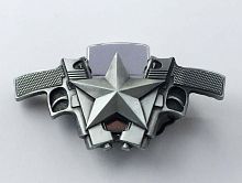 Пряжка для ремня декоративная Два ствола и зажигалка  - купить для кожевенного хобби