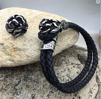 Концевик-застежка 10х5 мм на два шнура Роза Сталь   - купить для кожевенного хобби