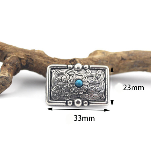 Кончо для кожаных изделий 33 мм прямоугольные с декоративными вставками фото 3