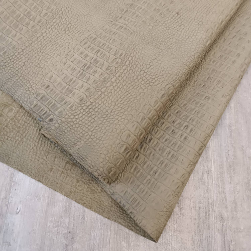 Кожа Кайман 1,2-1,6 мм Хаки матовый фото 4