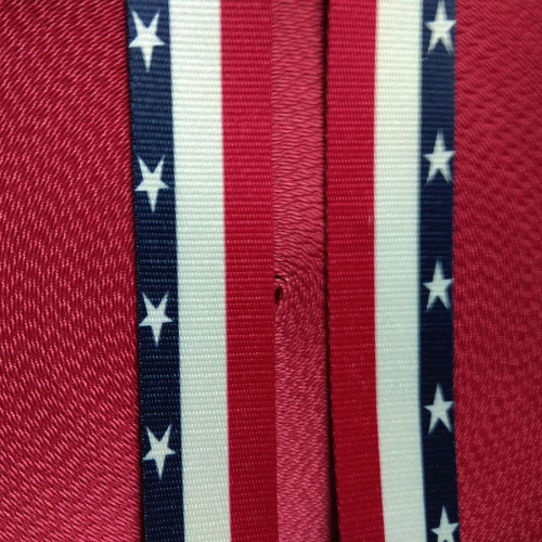 Лента ременная стропа 38 мм орнамент Америка п/э  L-JUN60 - фото товара