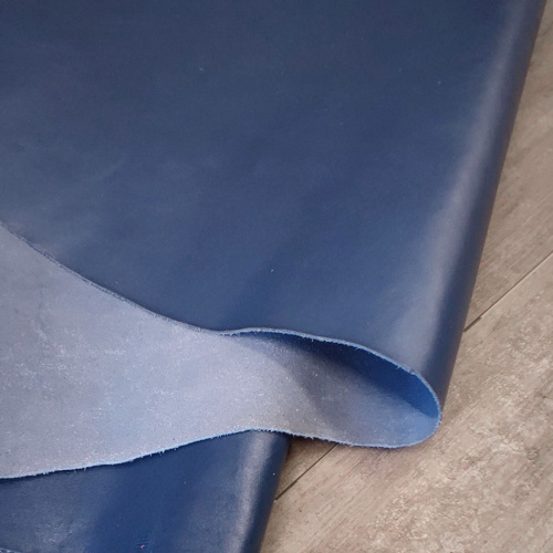 Кожа КРС 1,1 мм раст. дубл. Синий Италия фото 4