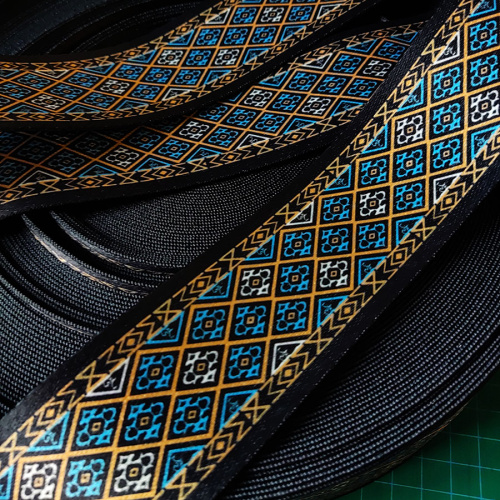 Лента ременная стропа 50 мм Синие ромбы  LH0081 - фото товара фото 4