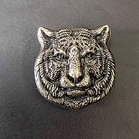 Кончо для кожаных изделий 23 мм Голова тигра латунное  - купить для кожевенного хобби
