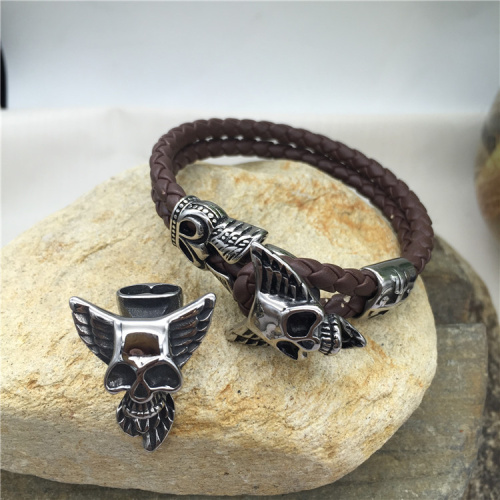 Концевик на два шнура 10х5 мм Череп с крыльями Сталь   BR-KZ 2027 - фото товара