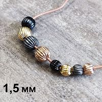 Бусина 1,5 мм для браслетов Арбуз Сталь B83