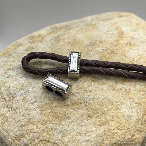 Бусина для двух шнуров 4 мм Сталь   BR-B840 - фото товара