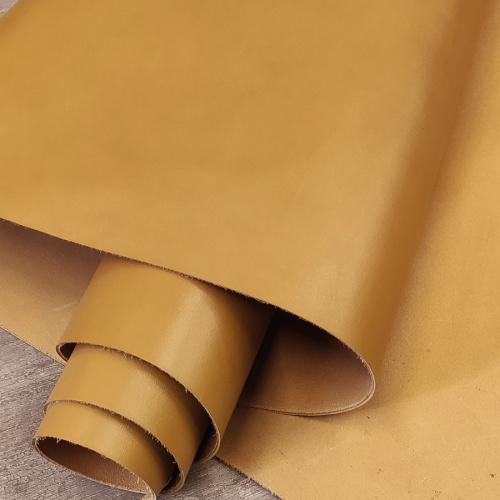 Кожа КРС 1,4-1,6 мм с покр. Карри золотистый Италия фото 4