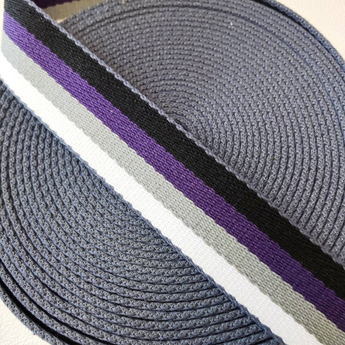 Лента ременная стропа 38 мм толщ. 2,5 мм Разноцветные полосы  DM3816-2 - фото товара