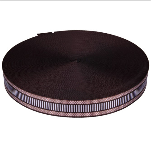 Лента ременная 32 мм Коричневая с орнаментом пэ  LM1793 - фото товара фото 2