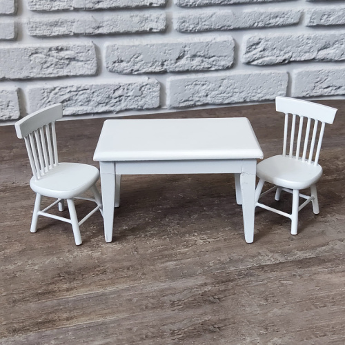 УЦЕНКА! Обеденная зона для кукольной кухни белая 1:12 фото 3