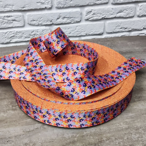 Лента ременная стропа 38 мм Цветы п/э фото 2