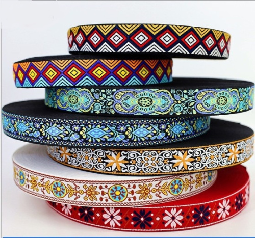 Лента текстильная 38 мм Вышивка Цветочки  3812-11 - фото товара фото 3