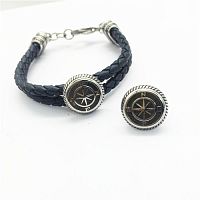 Бусина 5 мм на два шнура Компас Сталь  - купить для кожевенного хобби