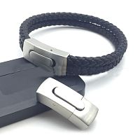 Замок 10х5 мм для плоских браслетов Сталь  - купить для кожевенного хобби