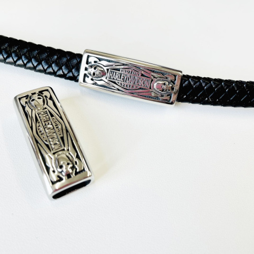 Бусина 12х6 мм для браслетов Байкерская Сталь Бусина 12х6 мм для браслетов Байкерская Сталь