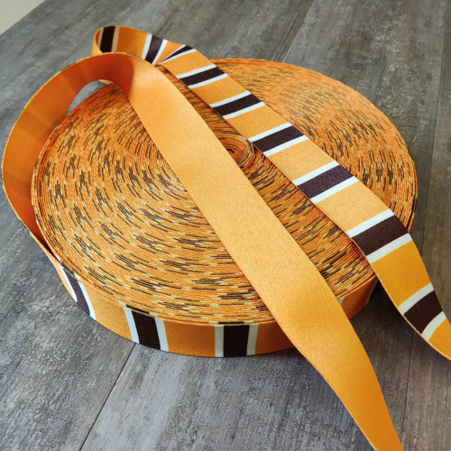 Лента ременная 38 мм Оранжевая с полосками пэ  LRP_38PO - фото товара